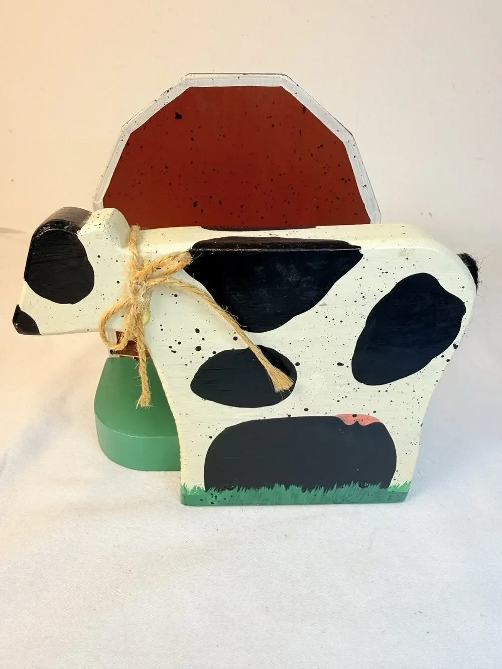 Hand Made And Painted Wooden Down Napkin Holder Farmhouse Country Barn
